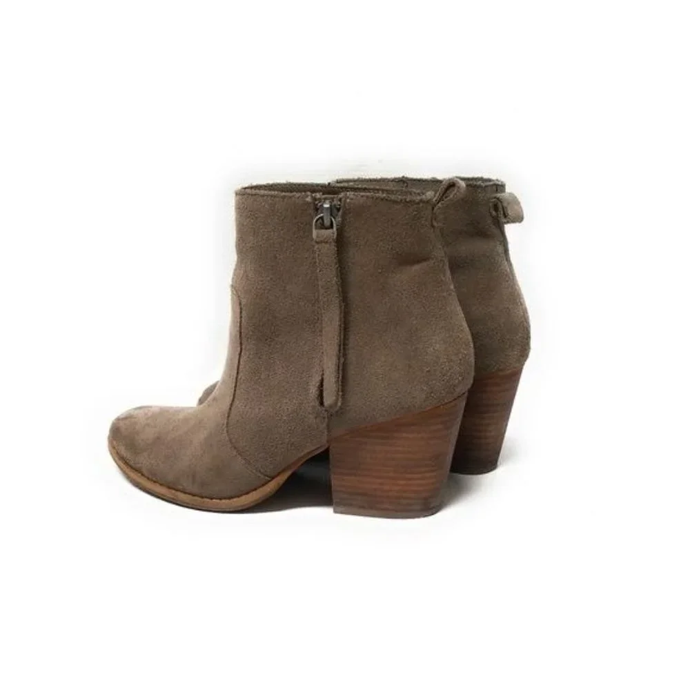 Crown‎ Vintage Lane Suede Ankle Booties in Brown Womens Size 7.5